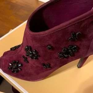 Plum colored Edie suede Bootie